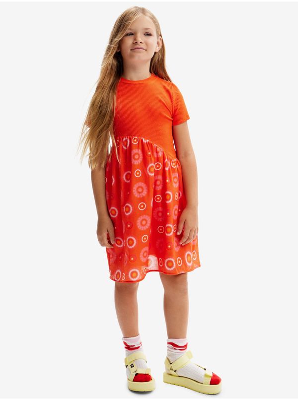 DESIGUAL Orange dress for girls Desigual Andy - Girls
