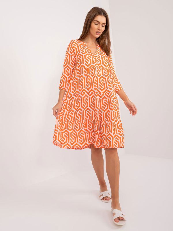 Fashionhunters Orange dress with 3/4 sleeves SUBLEVEL