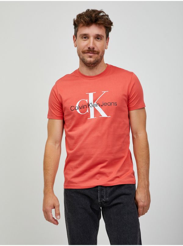 Calvin Klein Orange Men's T-Shirt Calvin Klein Jeans - Men