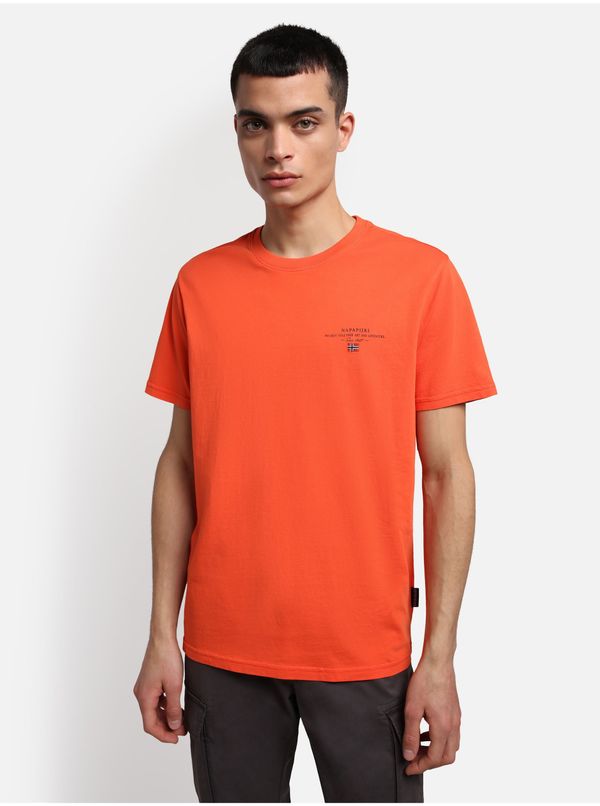 Napapijri Orange men's T-shirt NAPAPIJRI Selbas - Men