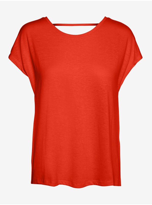 Vero Moda Orange striped T-shirt with back neckline VERO MODA Ulja June - Women's