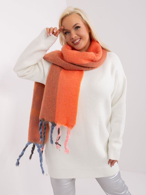 Fashionhunters Orange warm women's scarf