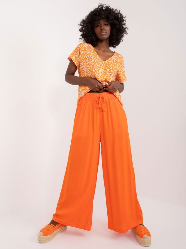 Fashionhunters Orange wide palazzo pants SUBLEVEL