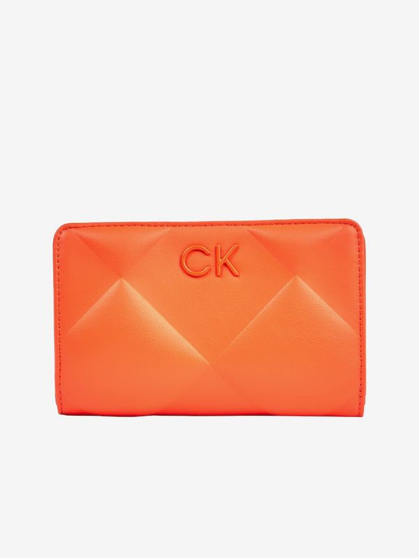 Calvin Klein Orange Women's Calvin Klein Re-Lock Quilt Bifold Wallet