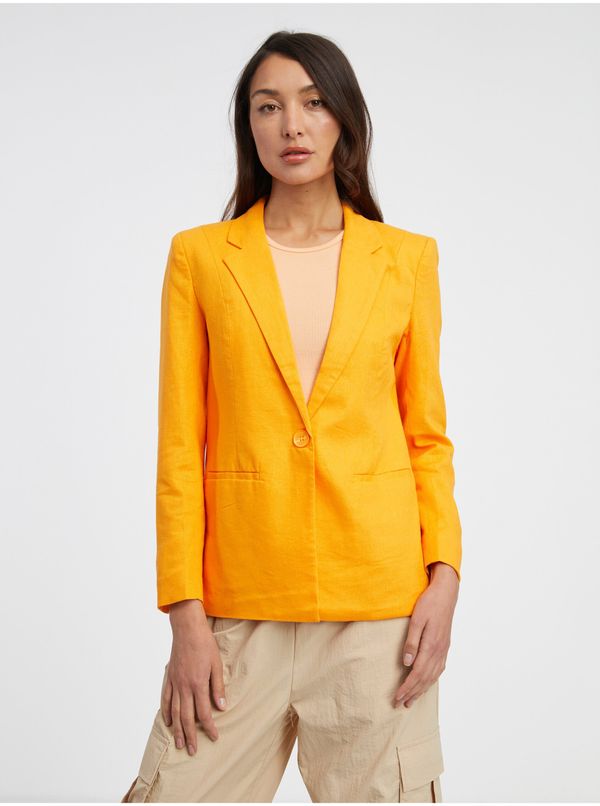 Only Orange Women's Linen Jacket ONLY Lola-Caro - Ladies