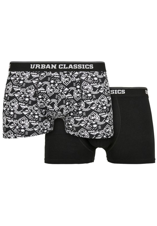 UC Men Organic Boxer Shorts 2-Pack Detail aop+black