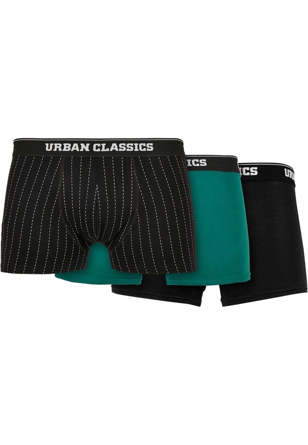 Urban Classics Organic Boxer Shorts 3-Pack Striped AOP+Black+Tree Green