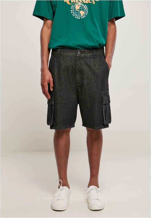 UC Men Organic Denim Cargo Shorts Black Washed