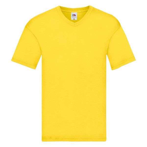 Fruit of the Loom Original V-neck Fruit of the Loom Men's Yellow T-shirt