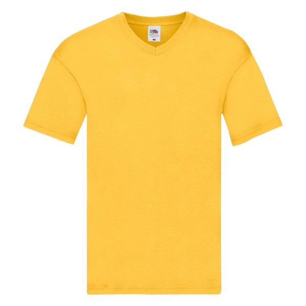 Fruit of the Loom Original V-neck Fruit of the Loom Men's Yellow T-shirt