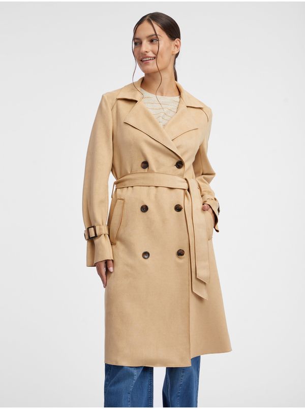 Orsay Orsay Beige Ladies Suede Trench Coat - Women