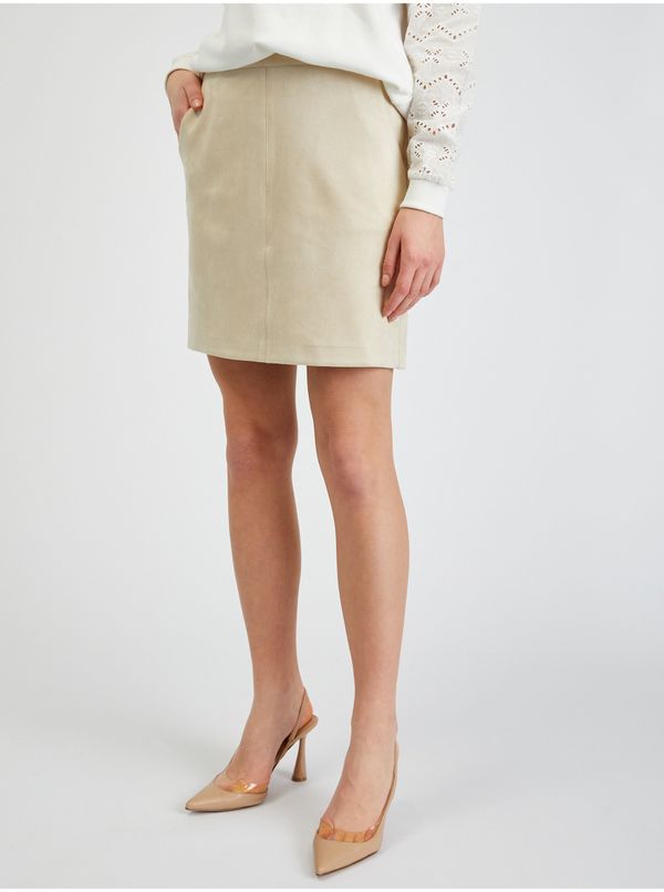Orsay Orsay Beige Women's Suede Skirt - Ladies