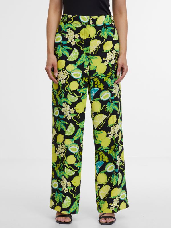 Orsay Orsay Black & Yellow Women's Patterned Trousers - Women's