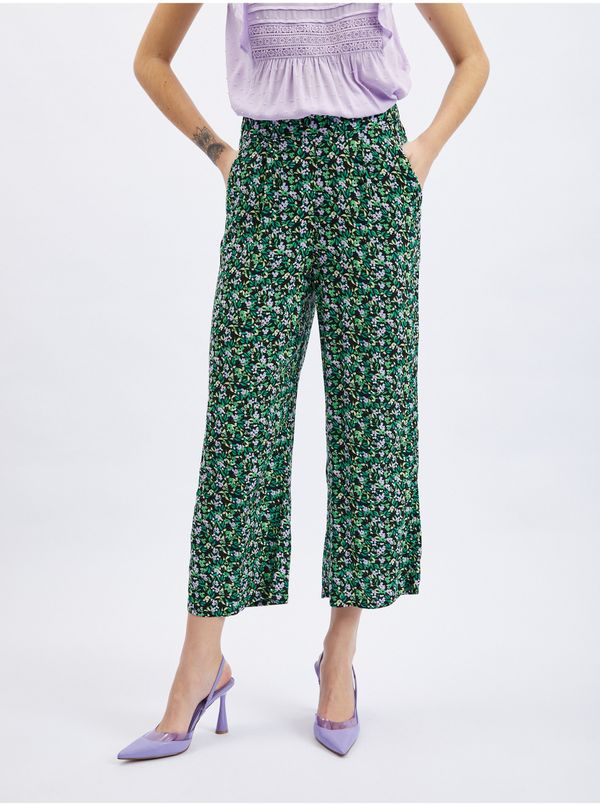 Orsay Orsay Black-Green Women Floral Shortened Pants - Women