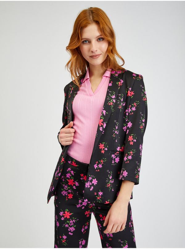 Orsay Orsay Black Ladies Flowered Jacket - Ladies