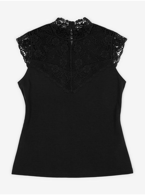 Orsay Orsay Black Women's T-shirt with Lace Detail - Women