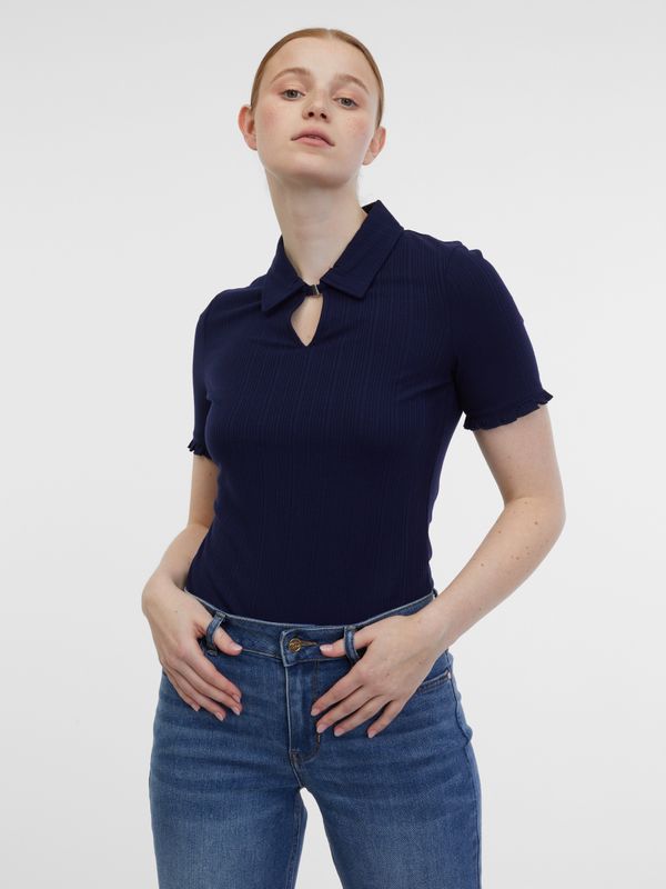 Orsay Orsay Blue-cream Women's Striped Polo Shirt - Women's