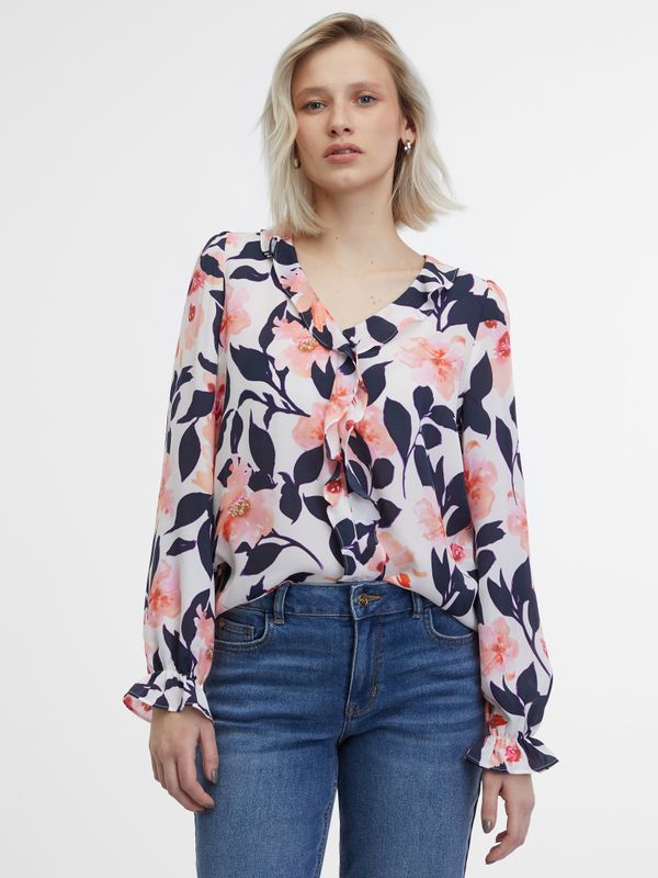 Orsay Orsay Blue-pink women's floral blouse - Women