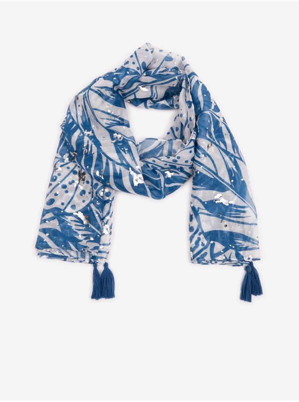Orsay Orsay Blue-White Ladies Patterned Scarf - Women
