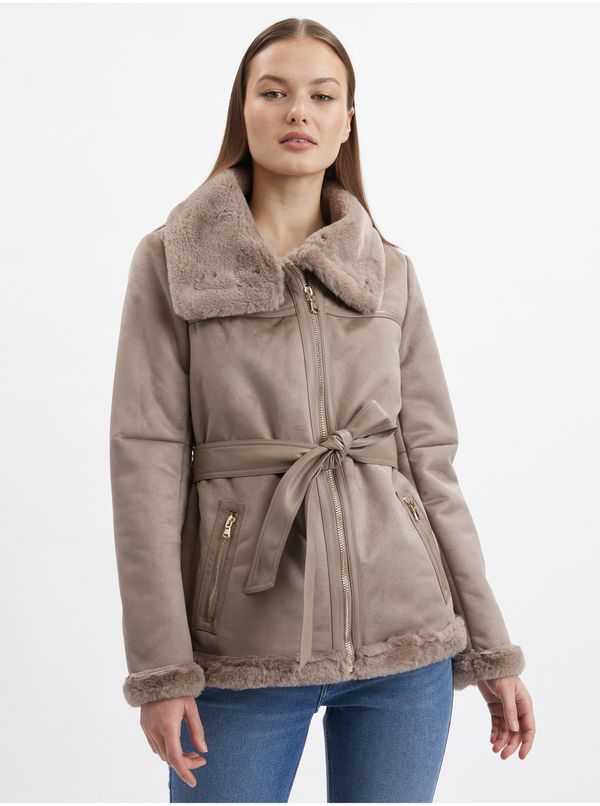 Orsay Orsay Brown Ladies Suede Jacket - Women