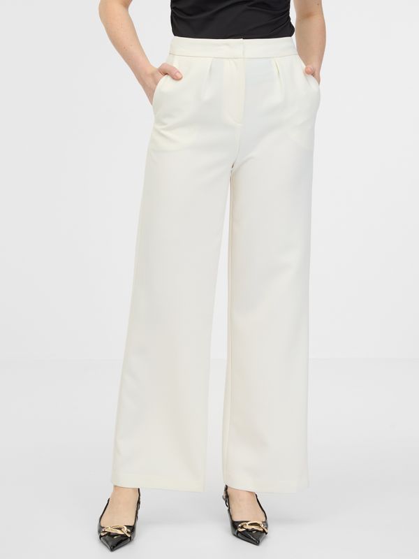 Orsay Orsay Cream women's wide trousers - Women's