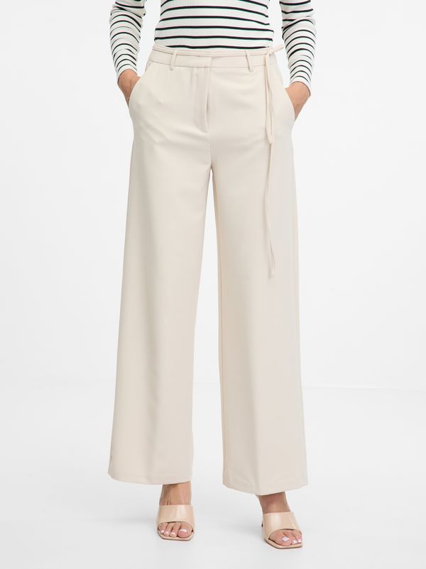 Orsay Orsay Cream women's wide trousers - Women's