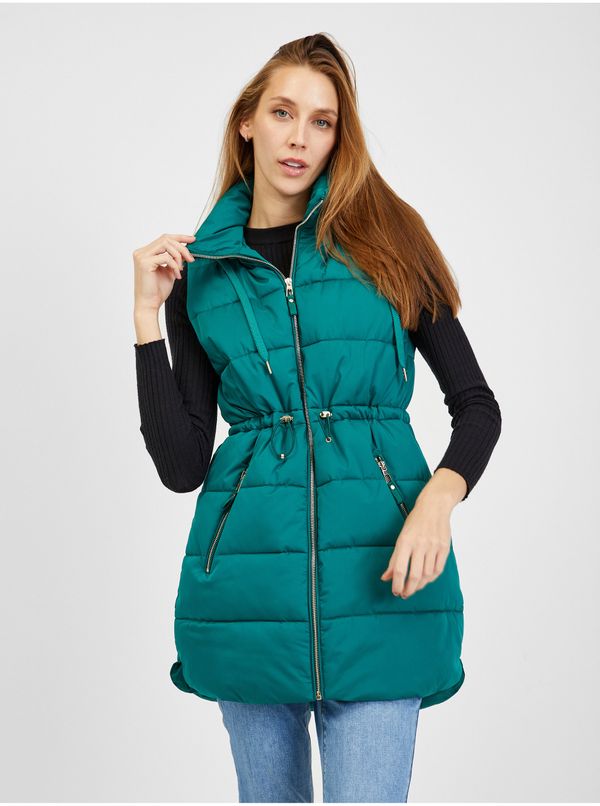 Orsay Orsay Dark Green Ladies Quilted Vest - Ladies