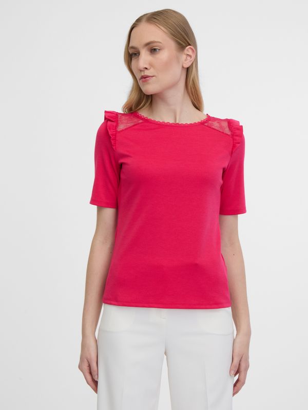 Orsay Orsay Dark pink Women's T-shirt with Neckline - Women