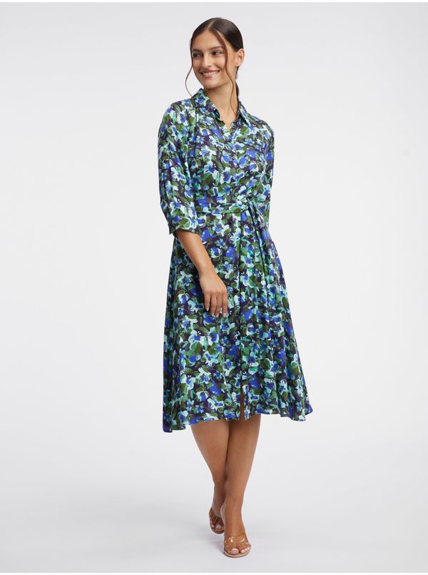 Orsay Orsay Green & Blue Women's Floral Shirt Dress - Women