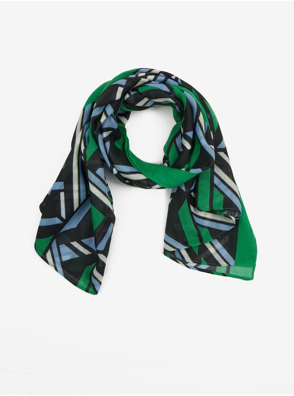 Orsay Orsay Green-Black Ladies Patterned Scarf - Women