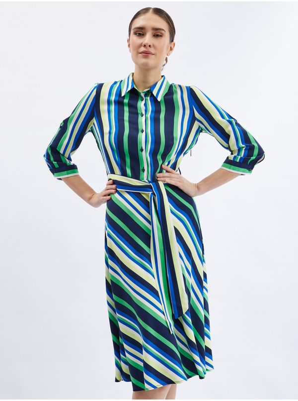 Orsay Orsay Green-Blue Women Striped Shirt Dress - Women