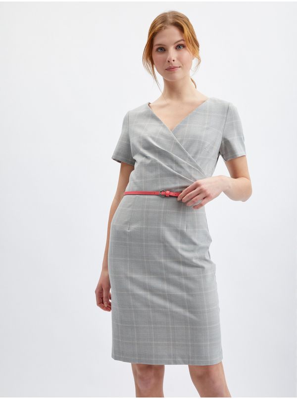 Orsay Orsay Grey Ladies Checkered Sheath Dress - Women