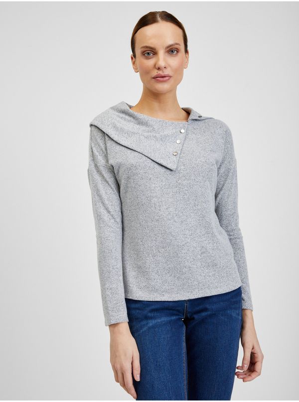 Orsay Orsay Grey Ladies T-Shirt with Decorative Details - Women