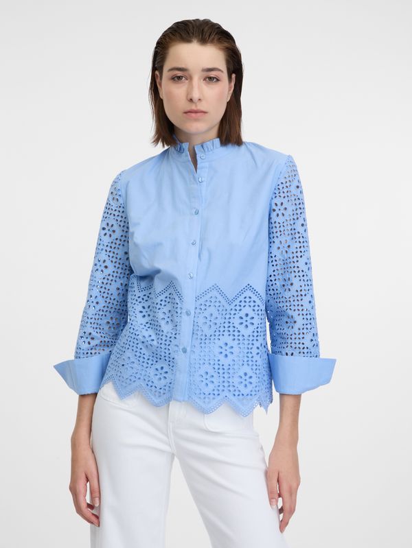 Orsay Orsay Light blue lady blouse with decorative details - Women