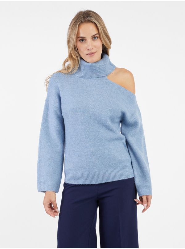 Orsay Orsay Light blue women's turtleneck with slit - Women