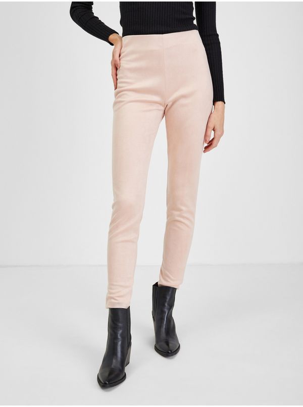 Orsay Orsay Light pink ladies trousers in suede finish - Women