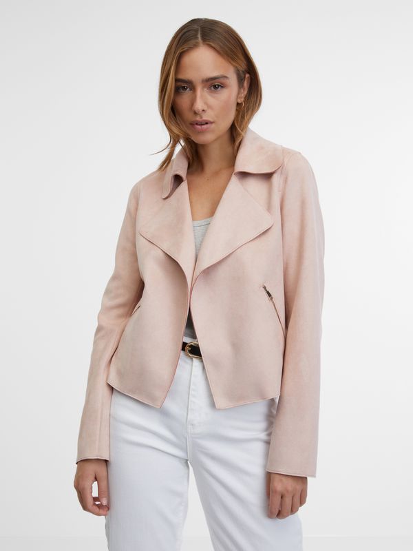 Orsay Orsay Light Pink Women's Suede Jacket - Women