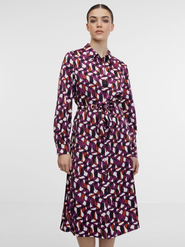 Orsay Orsay Purple Women's Patterned Shirt Dress - Women's
