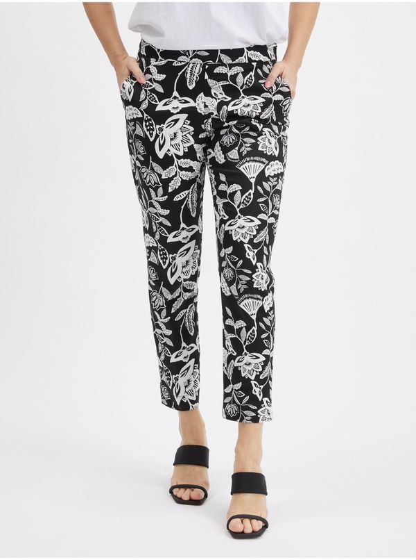 Orsay Orsay White and Black Ladies Patterned Pants - Women