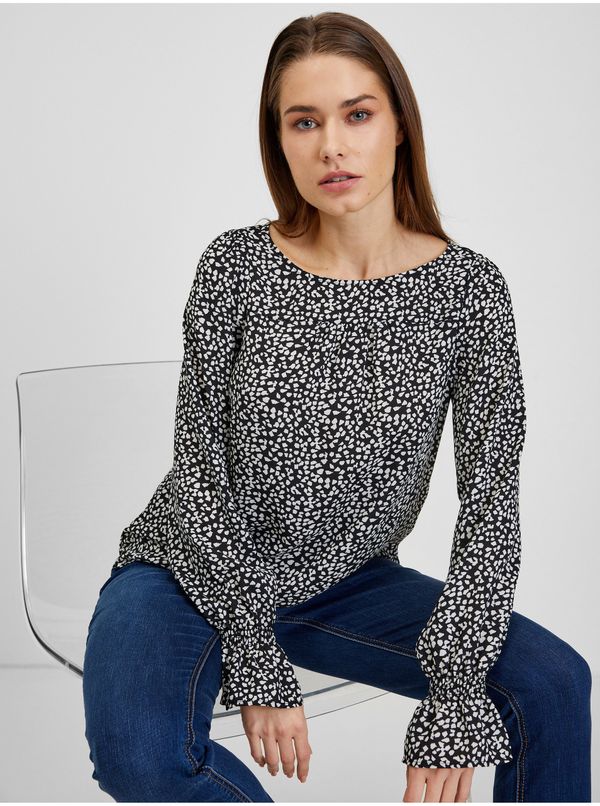 Orsay Orsay White-Black Ladies Patterned Blouse - Women