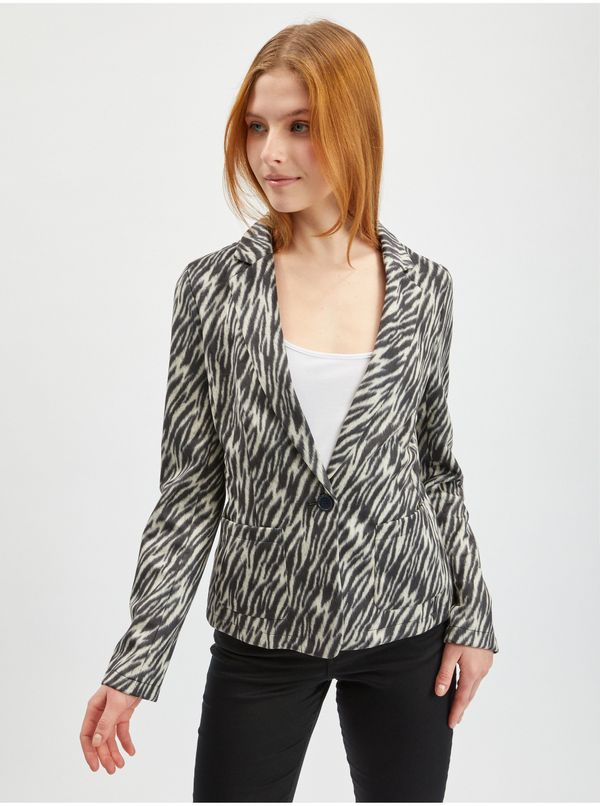 Orsay Orsay White-black lady patterned jacket in suede finish - Ladies