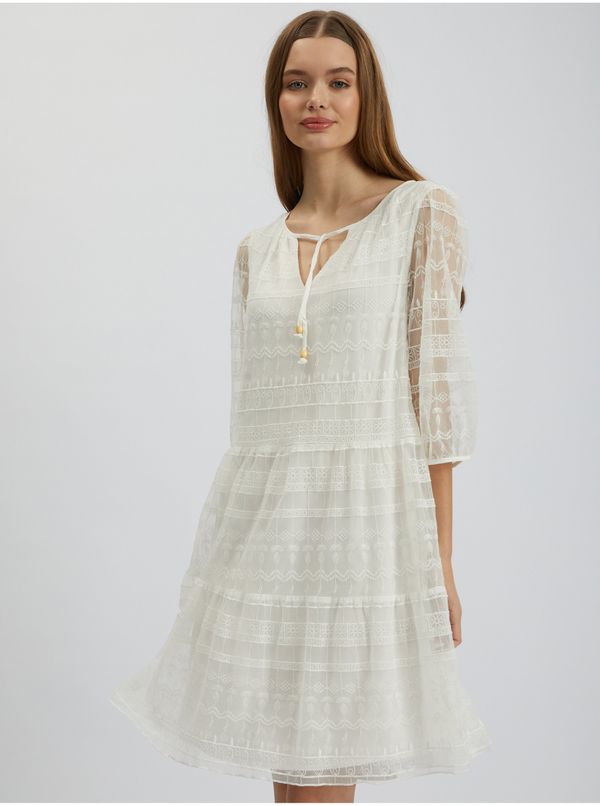 Orsay Orsay White Ladies Lace Dress - Women
