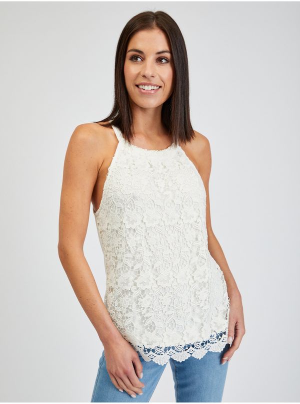 Orsay Orsay White Ladies Lace Top - Vrouwen