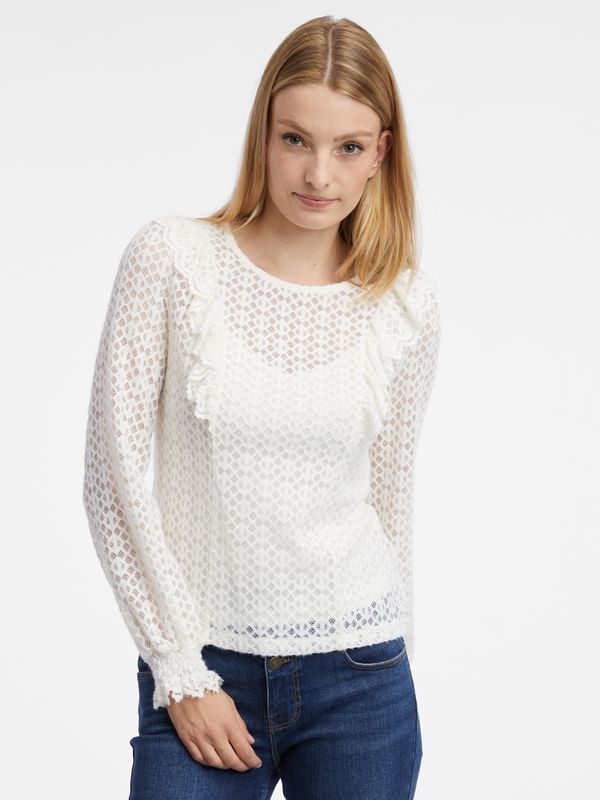 Orsay Orsay White Ladies Patterned Blouse - Women