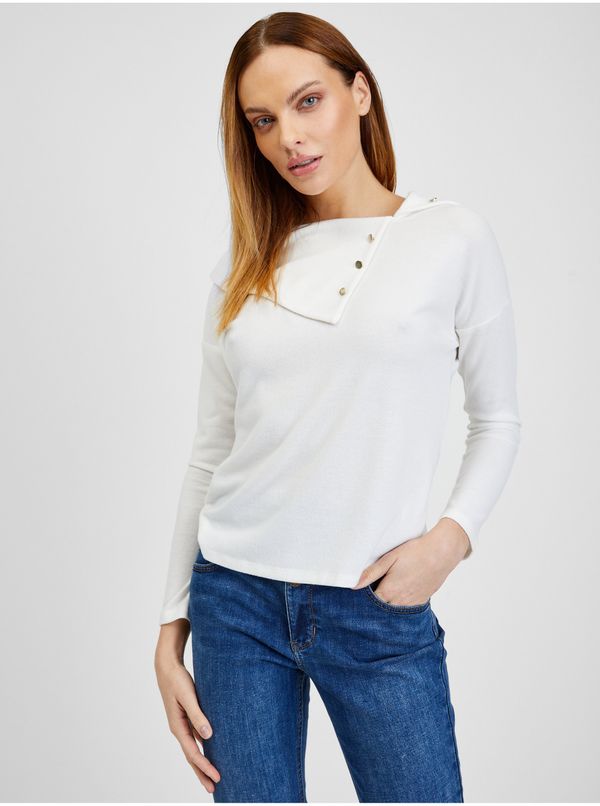Orsay Orsay White Ladies T-shirt with Decorative Details - Women