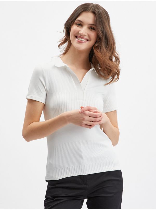 Orsay Orsay White Women's Knitted Polo Shirt - Women
