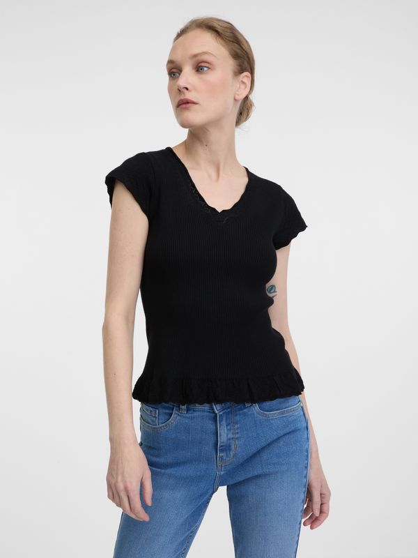 Orsay Orsay Women's Black T-Shirt with Short Sleeves - Women