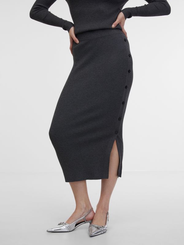 Orsay Orsay Women's Grey Midi Sweater Skirt - Women's