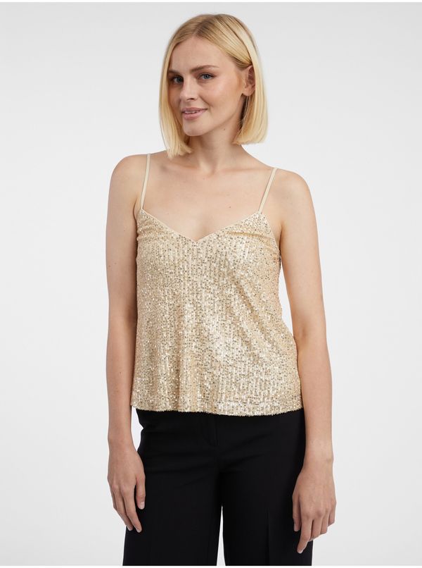 Orsay Orsay Women's Tank Top with Sequins in Gold - Women's