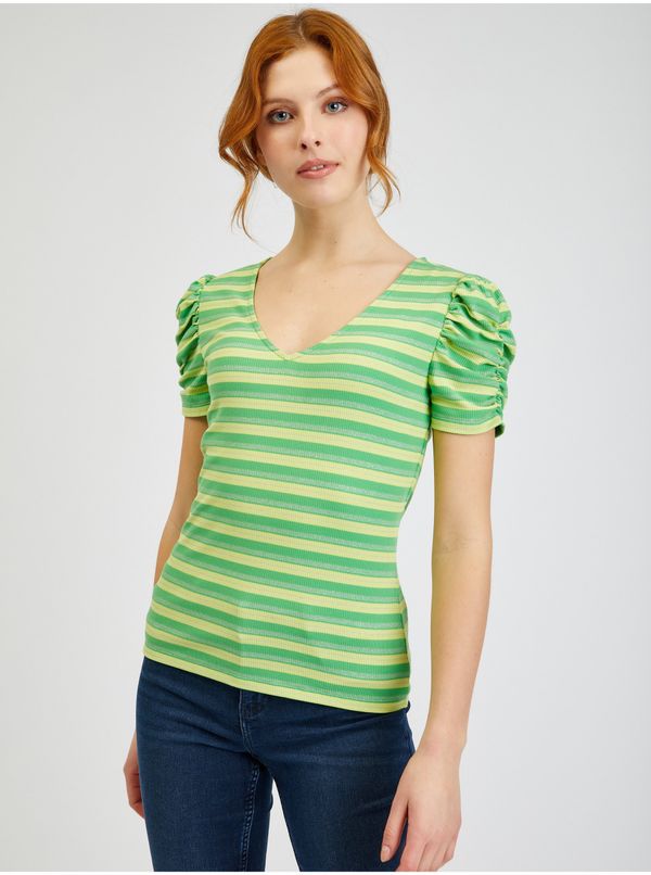 Orsay Orsay Yellow-Green Womens Striped T-Shirt - Women